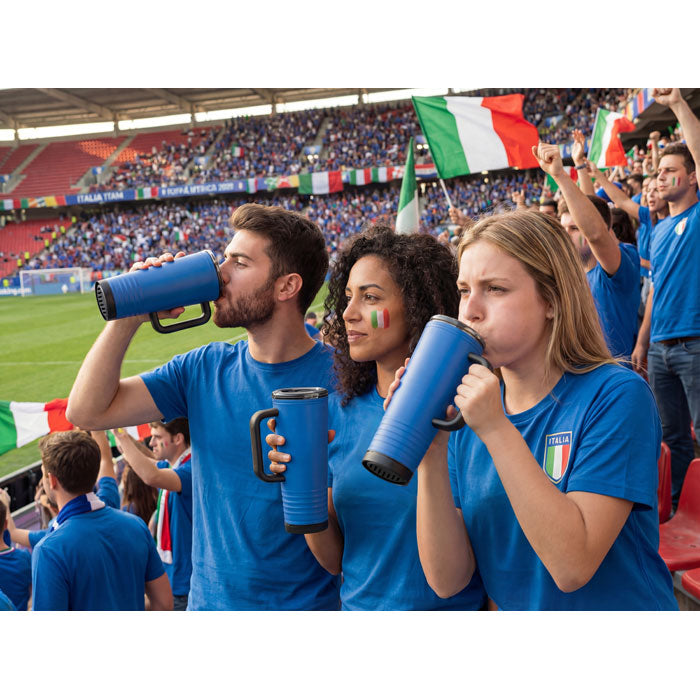 Reklamna navijačka termo čaša od nehrđajućeg čelika, 700ml plave boje | Promotivni pokloni