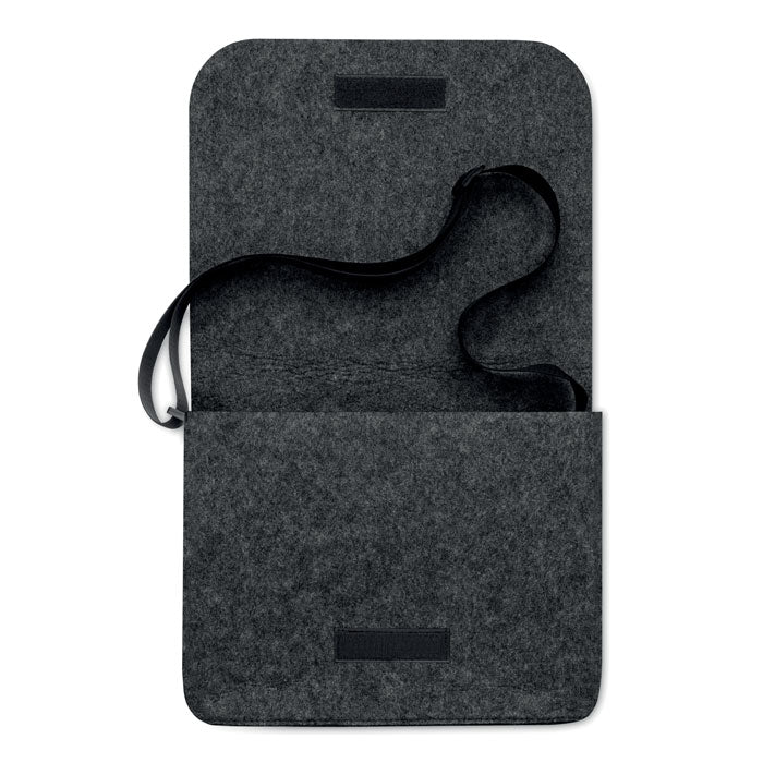 Reklamna torba za rame od RPET filca, tamno sive boje | Poslovni pokloni