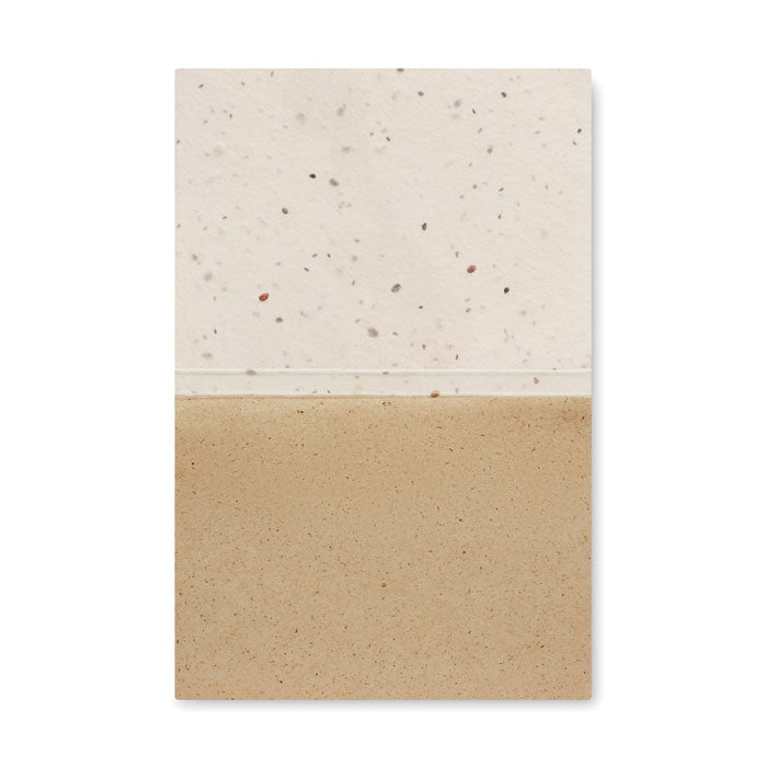 Promotivni eko blok sa sjemenkama livadskog cvijeća, bijele boje | Reklamni pokloni