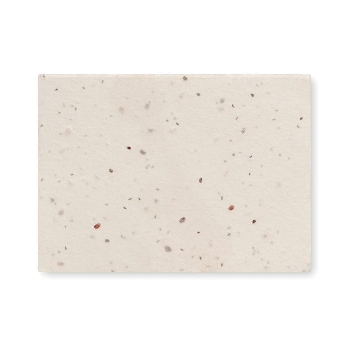 Promotivni eko blok sa sjemenkama livadskog cvijeća, bijele boje | Promidžbeni pokloni