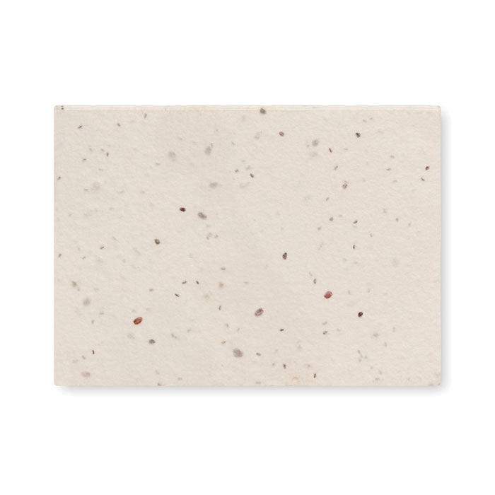 Reklamni eko set samoljepljivih papirića sa sjemenkama livadskog cvijeća, bijele boje | Promotivni pokloni