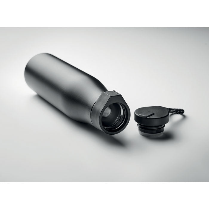 Promotivna boca od nehrđajučeg čelika s magnetnim poklopcem, 600ml, crne boje | Promidžbeni pokloni | Reklamni pokloni