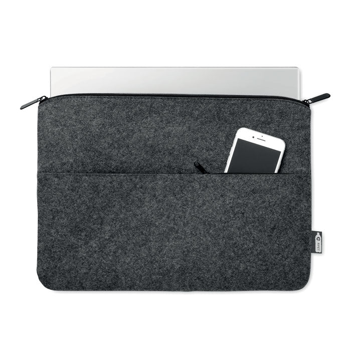 Promotivna navlaka za 14" laptop od RPET filca, tamno sive boje | Reklamni pokloni 