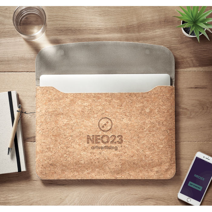 Reklamna plutena torba za prijenosno računalo, smeđe boje | Promotivni pokloni