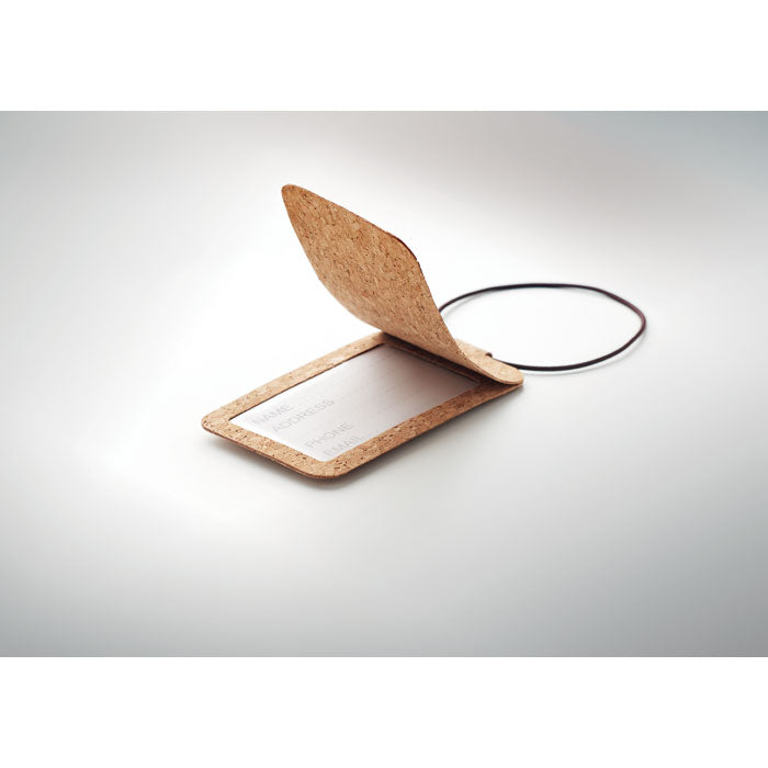 Promidžbena eko oznaka za prtljagu od pluta, bež boje | Poslovni pokloni