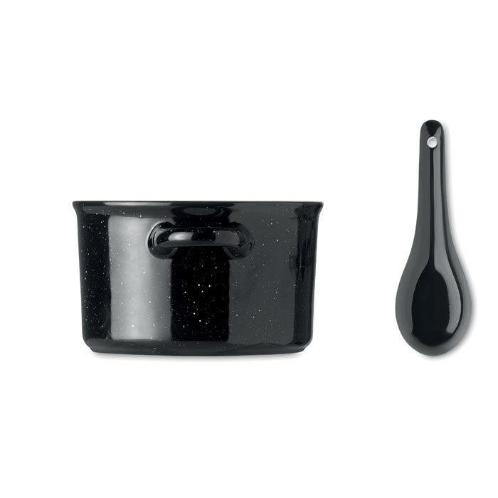 Keramička vintage zdjela za juhu sa žlicom, 550ml