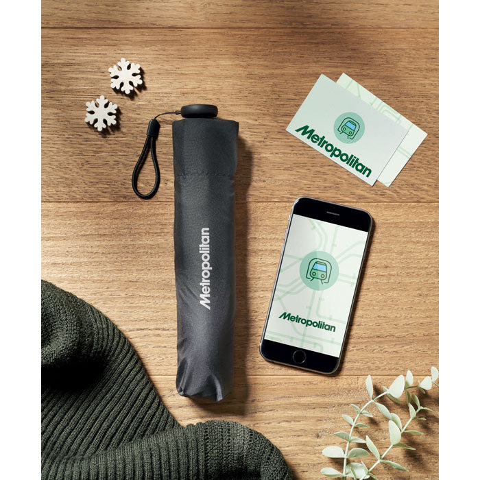 Promotivni kišobran mini sklopivi 19'', crne boje | Promo pokloni