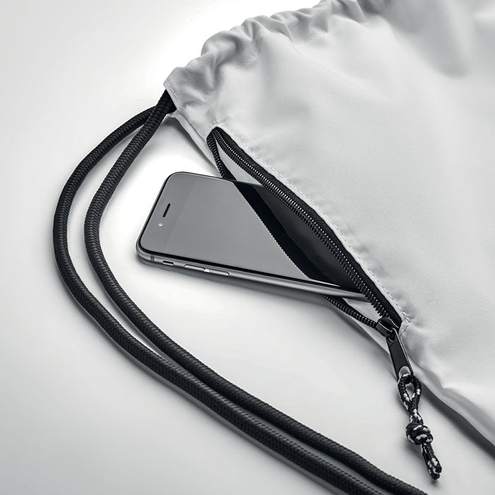 Promotivni ruksak / vrećica od 300D RPET poliestera, bijele boje | Promidžbeni pokloni