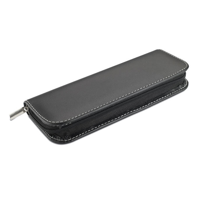 Promotivni set kemijske i roler olovke u kožnom etuiju, crne boje | Promidžbeni pokloni