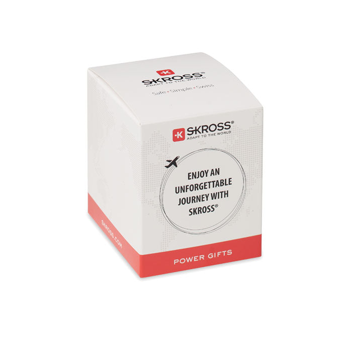 Promidžbeni univerzalni putni adapter, bijele boje | Poslovni pokloni