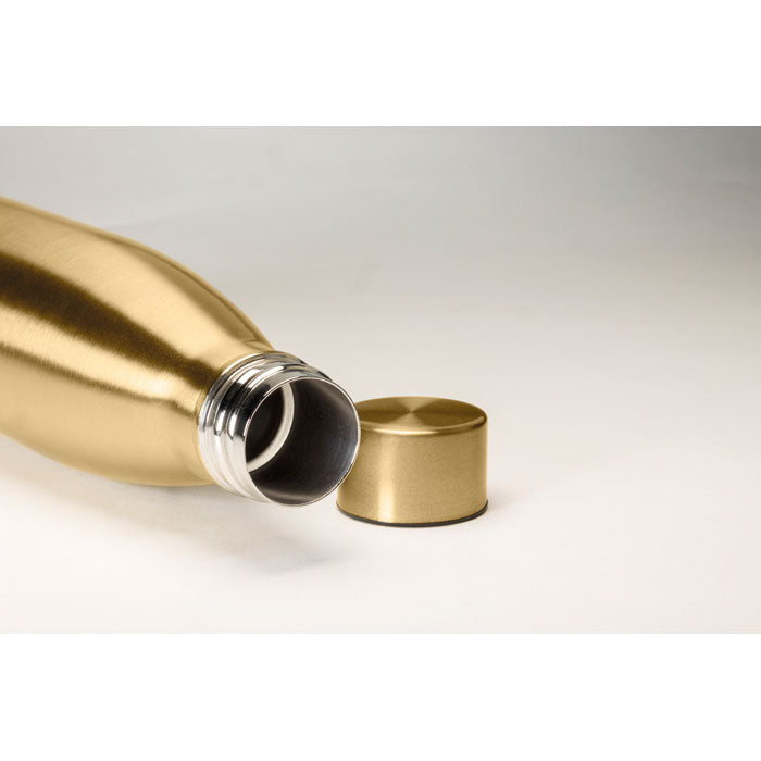 Reklamna boca za vodu s dvostrukom stijenkom 500 ml, zlatne boje | Promotivni pokloni