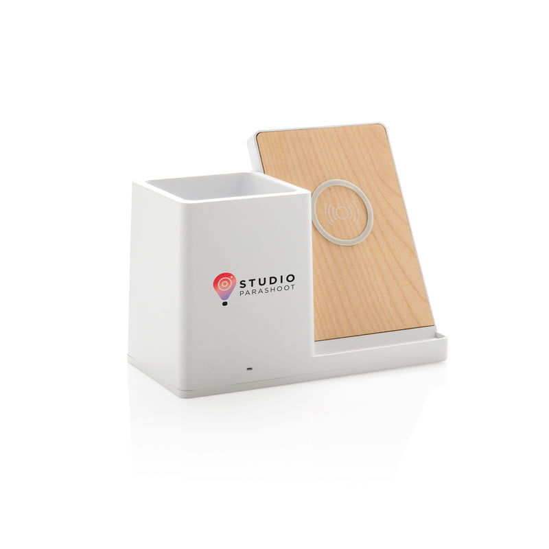 10W bežični punjač za mobitel od recikliranog ABS-a s čašom za olovke