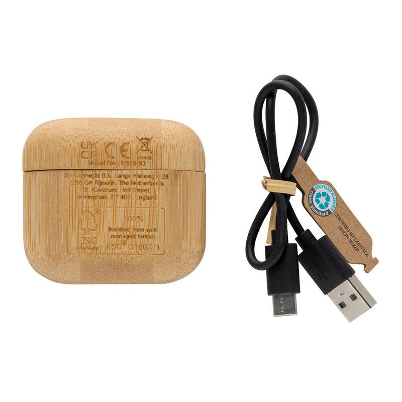 Promidžbene bežične slušalice i torbica od bambusa | Promotivni pokloni