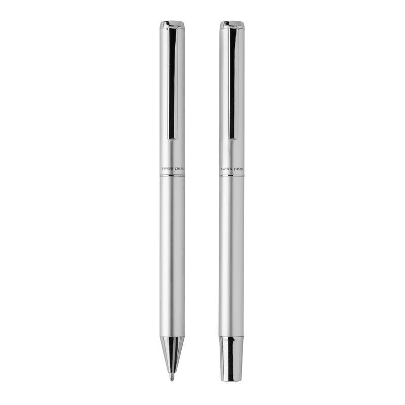 Promotivni luksuzni set za pisanje od recikliranog aluminija, srebrne boje | Promidžbeni pokloni