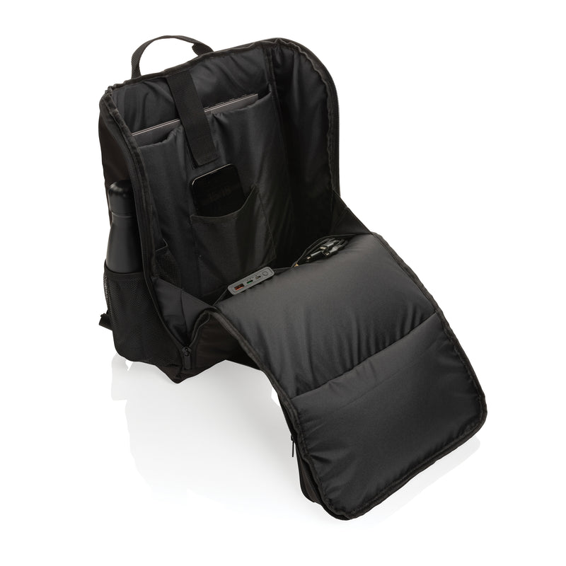 Promotivni ruksak sa solarnom pločom od 5 W, crne boje | Reklamni pokloni