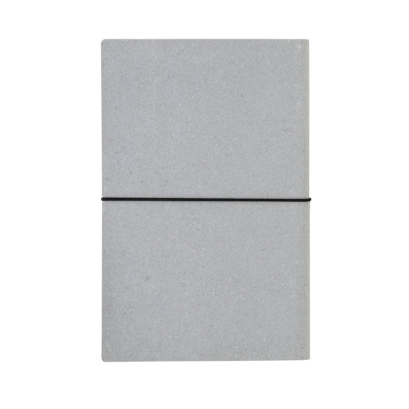 Promotivni eko notes A5 od reciklirane kože, sive boje, zadnja strana | Poslovni pokloni