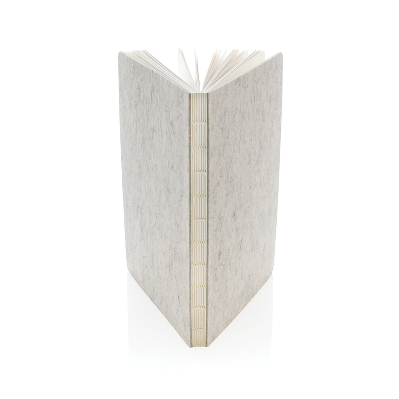 Reklamni A5 notes od recikliranog filca, sive boje | Poslovni pokloni