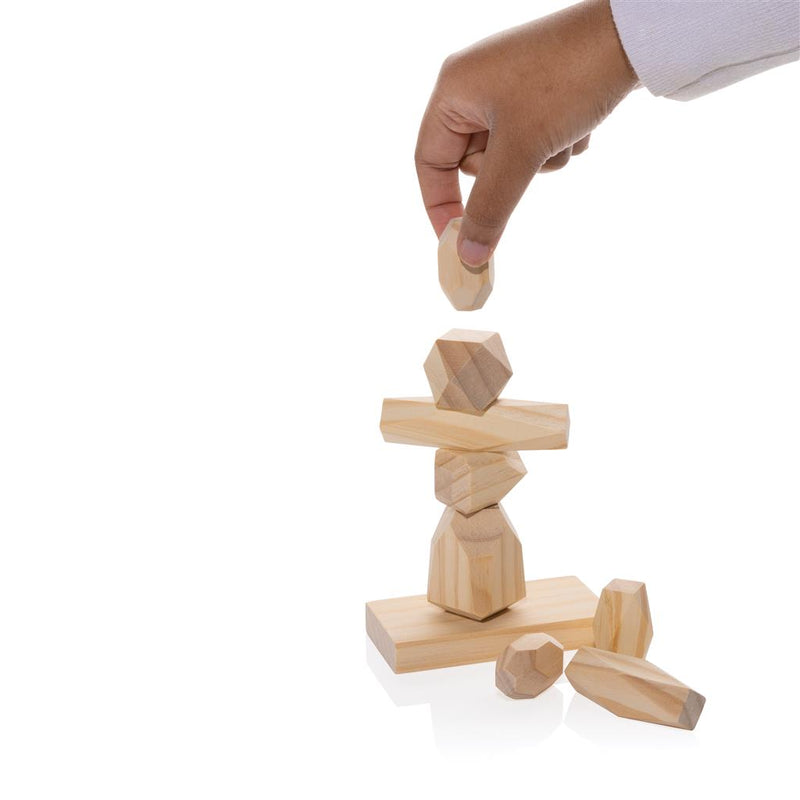 Reklamno drveno kamenje za balansiranje, smeđe boje | Promidžbeni pokloni | Reklamni pokloni