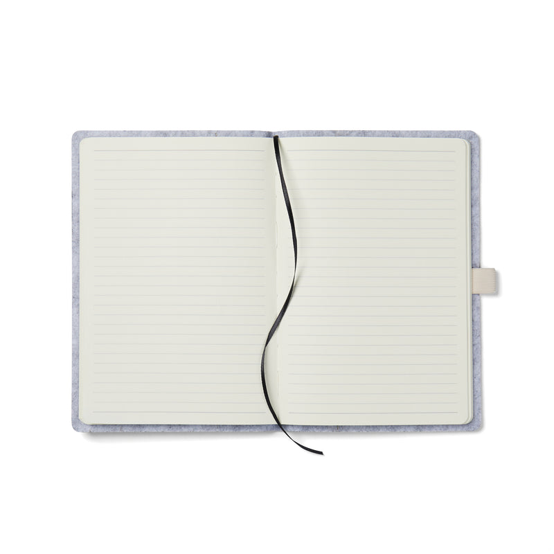 Reklamni A5 notes od recikliranog filca, sive boje | Poslovni pokloni