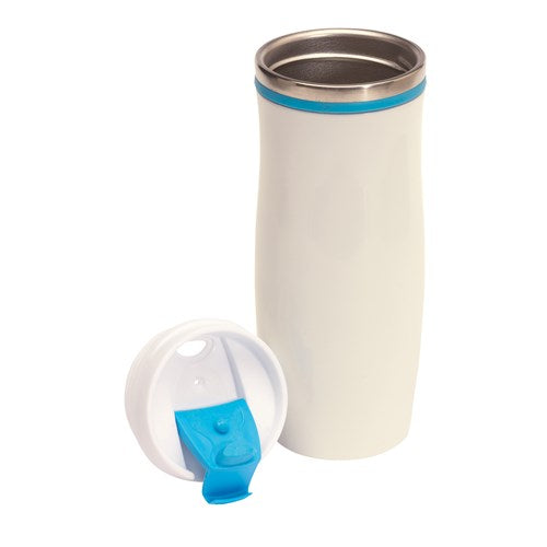 Reklamna moderna termos boca s duplim stijenkama, svijetloplave boje | Poslovni pokloni