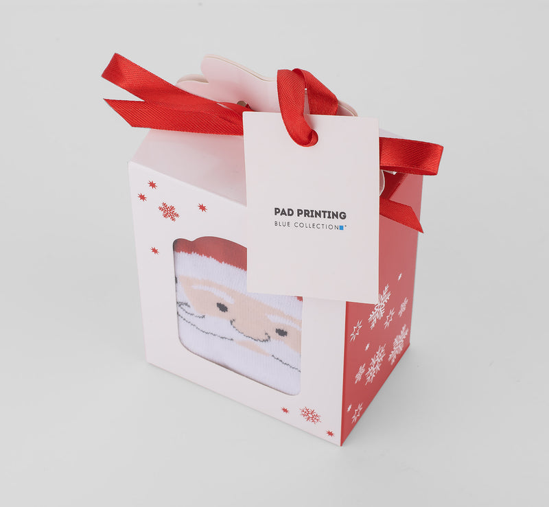 Promotivne čarape s božićnim motivima, 2 para, navy plave boje, s karticom za tisak loga | Poslovni pokloni