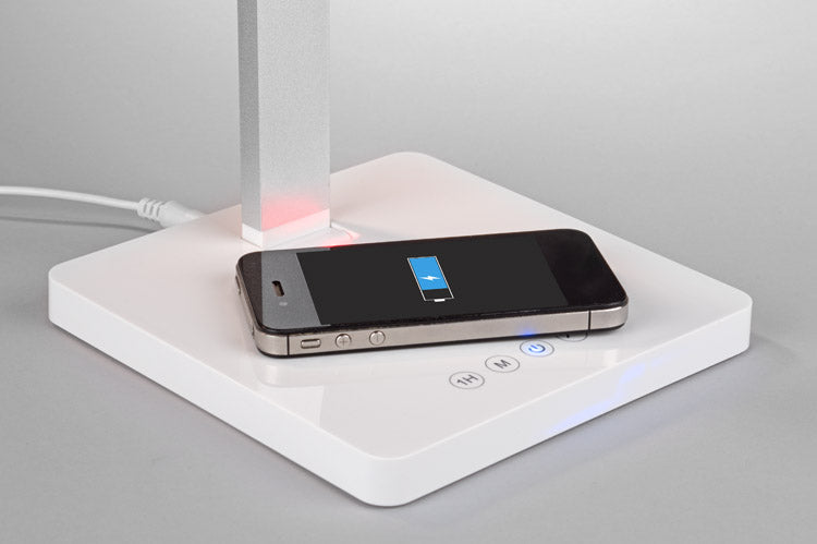 Promotivna stolna lampa sa integriranim bežičnim punjačem, s tiskom loga | Poslovni pokloni