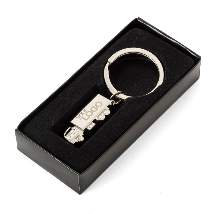 Promotivni metalni privjesak za ključeve u obliku 3D kamiona, za lasersku gravuru loga | Poslovni pokloni