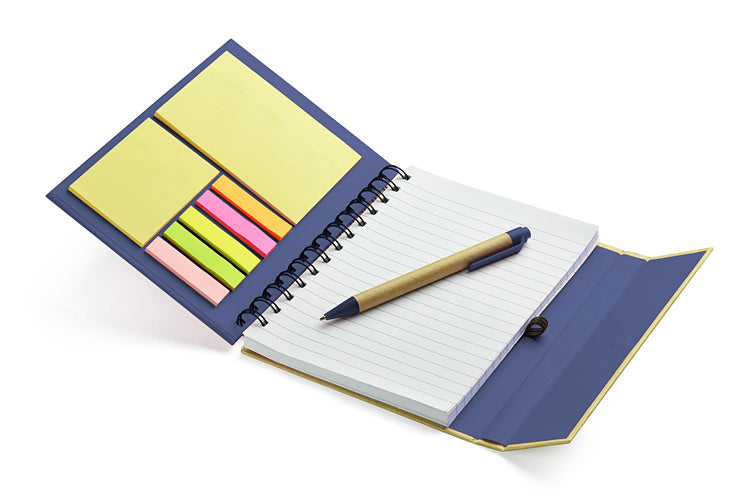 Promotivni notes B6 s reklamnom kemijskom olovkom, navy plave boje | Poslovni pokloni