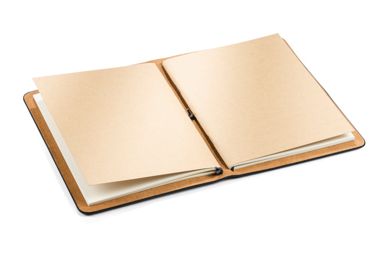 Poslovni pokloni | Promo pokloni | Reklamni notes retro A5, za lasersku gravuru logotipa, crne boje