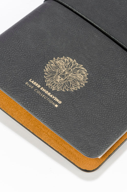 Poslovni pokloni | Promo pokloni | Promotivni notes retro A5, s laserskom gravurom logotipa, crne boje