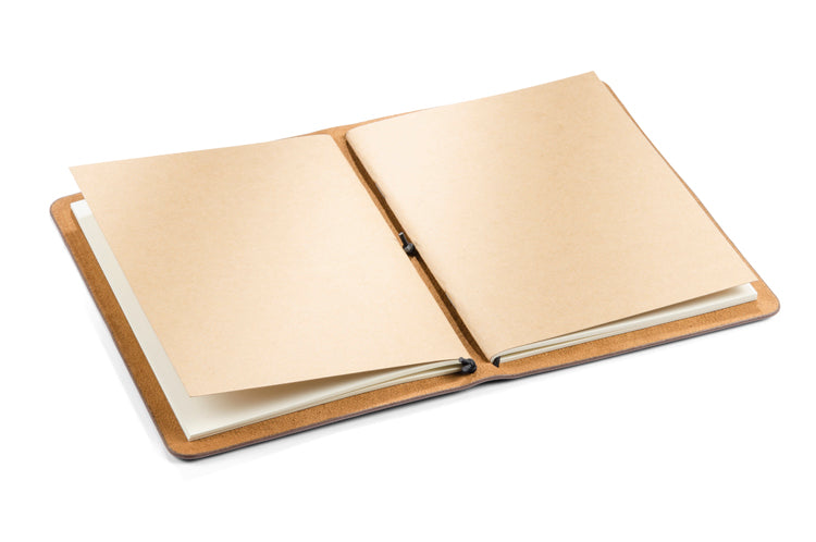 Poslovni pokloni | Promo pokloni | Reklamni notes retro A5, za lasersku gravuru logotipa, smeđe boje