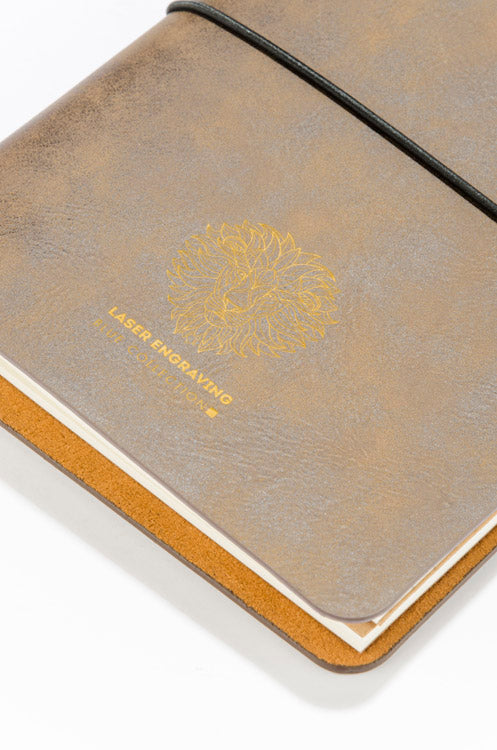 Poslovni pokloni | Promo pokloni | Promotivni notes retro A5, s laserskom gravurom logotipa, smeđe boje