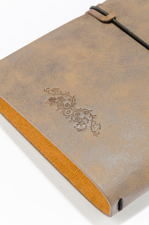 Poslovni pokloni | Promo pokloni | Promotivni notes retro A5, za utiskivanje / suhi žig logotipa, smeđe boje