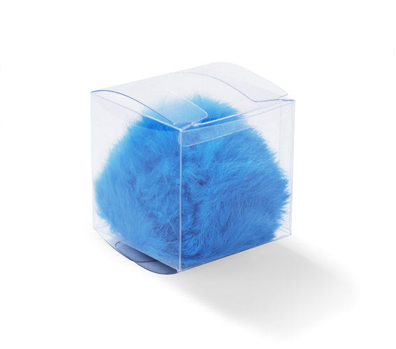 Reklamni privjesak za ključeve pompon, plave boje | Poslovni pokloni