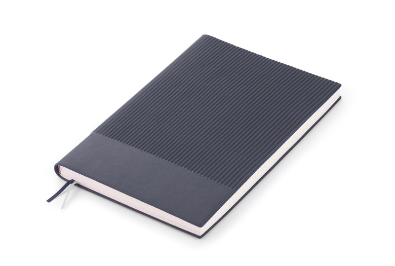 Promotivni notes A5 s mekim koricama i kombinacijom materijala, navy plave boje | Poslovni pokloni