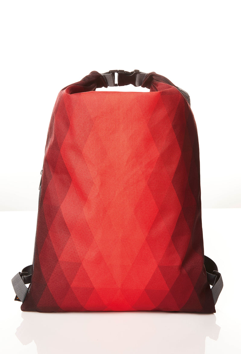 Moderni promo ruksak s dijamantnim uzorkom, crvene boje, za tisak loga | Poslovni pokloni