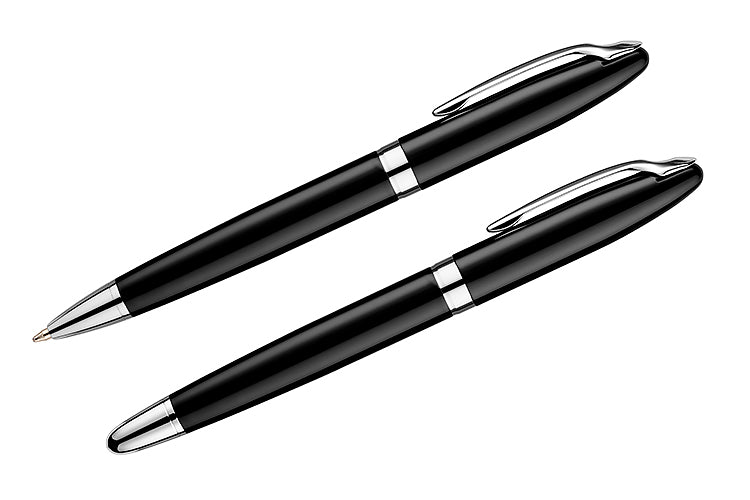 Reklamni luksuzni set kemijskih olovki u PU futroli, s tiskom loga | Poslovni pokloni