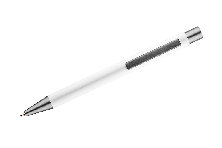 Promotivna kemijska olovka s gumiranim završetkom i plavom tintom