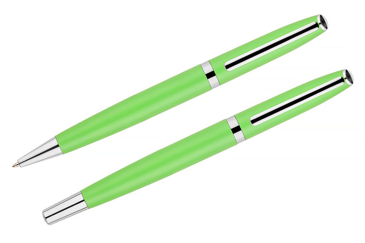 Promotivni set za pisanje Elegance, svijetlozelene boje, s tiskom loga | Poslovni pokloni