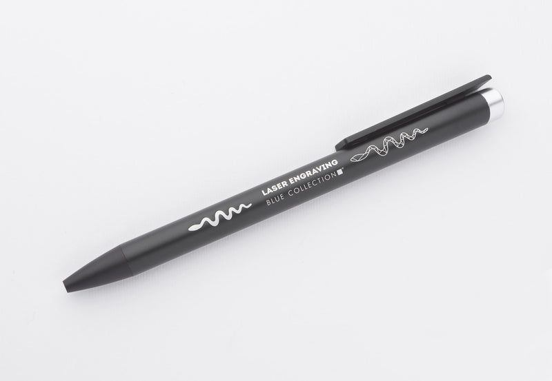 Reklamna metalna kemijska olovka s detaljem u boji, srebrne boje, s laserskom gravurom loga | Poslovni pokloni