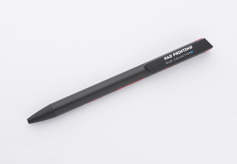 Reklamna metalna kemijska olovka s detaljem u boji, crvene boje, s tiskom loga na klipsu | Poslovni pokloni