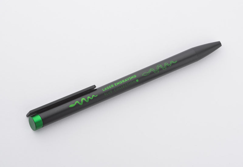 Reklamna metalna kemijska olovka s detaljem u boji, zelene boje, s laserskom gravurom loga | Poslovni pokloni