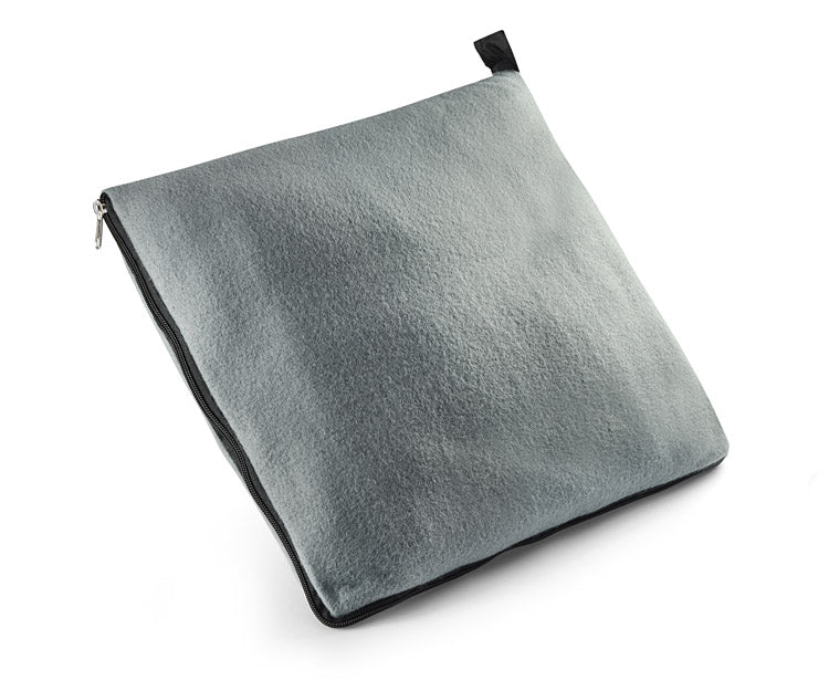 Promotivna 2u1 flis deka za tisak loga, sive boje | Poslovni pokloni