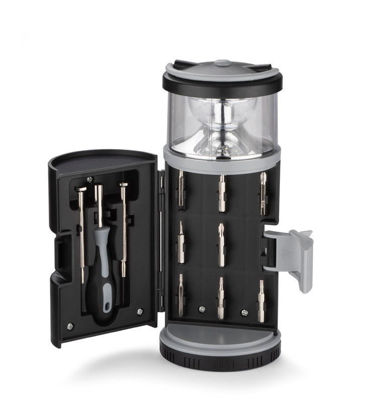 BARTO set alata je set u obliku fenjera koji sadrži odvijač s 8 bitova, 2 precizna odvijača i LED lampu koja služi kao lampa za kampiranje. Ima ručku za vješanje ili nošenje. Lampu napajaju 3xAAA baterije. Baterije nisu uključene.