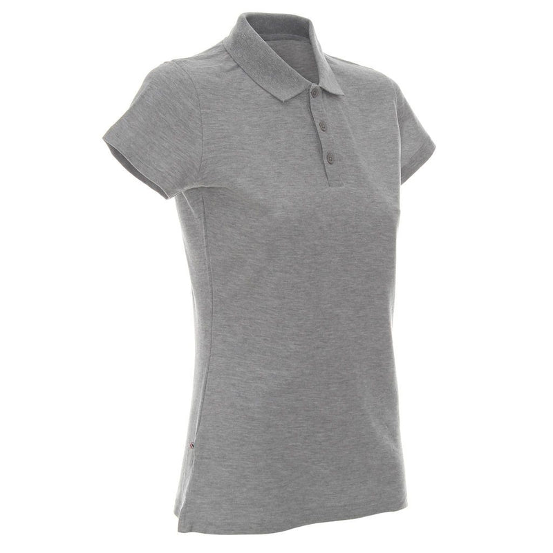 Poslovni pokloni | Promo pokloni | Promotivna ženska polo majica Ladies heavy, 180g/m2, s tiskom ili strojnim vezom / štikom logotipa, sive melange boje