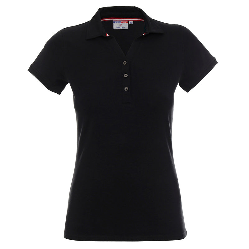 Reklamna ženska polo majica Ladies' coast, 210 g/m2, crne boje | Poslovni pokloni