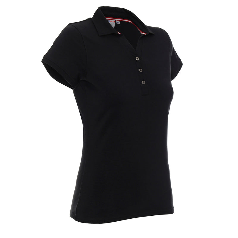 Reklamna ženska polo majica Ladies' coast, 210 g/m2, crne boje, za tisak ili vez loga | Poslovni pokloni