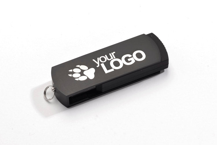 Poslovni pokloni | Promo pokloni | Promotivni USB stick Allu 8GB s laserskom gravurom logotipa, crne boje