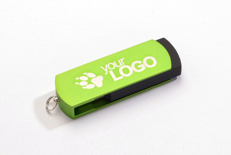 Poslovni pokloni | Promo pokloni | Promotivni USB stick Allu 8GB s laserskom gravurom logotipa, boje zelene limete