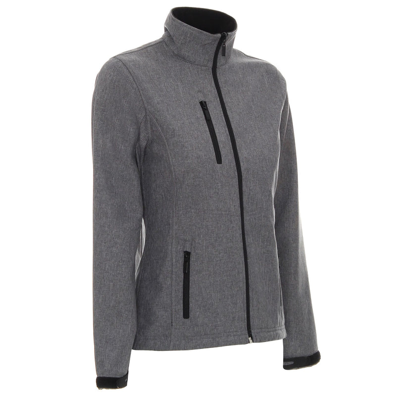 Poslovni pokloni | Promo pokloni | Promotivna ženska softshell jakna Breeze, promotivni artikli za tisak logotipa, sive melange boje